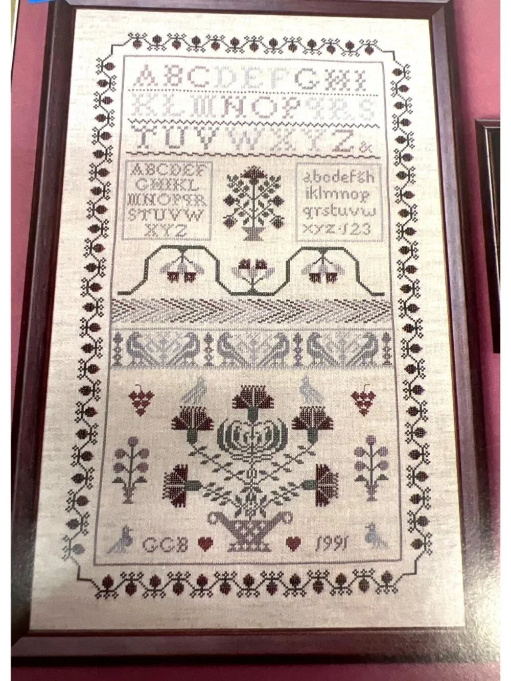 4 Cross-Stitch Sampler Patterns Book  Alphabet Floral Wedding Birth Designs